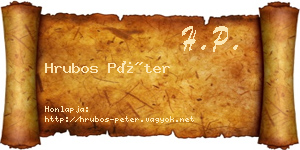 Hrubos Péter névjegykártya